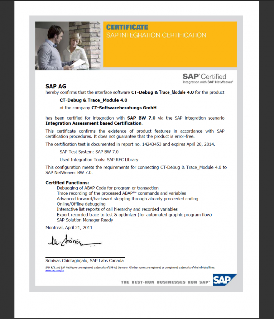 Sap Certofocation Program CT-Software | Zertifizierungen